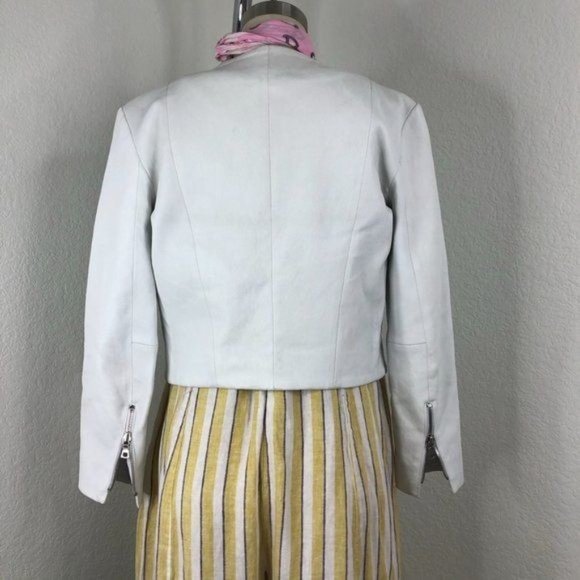 Shari's Place Cropped Leather Round Neck Jacket - Picture 6 of 13